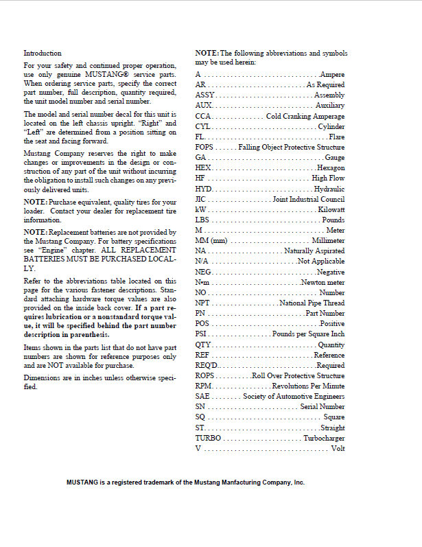 Official Mustang ME6003 Excavator Repair & Service Manual (918175)