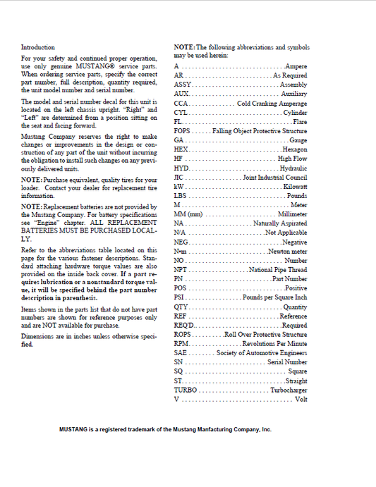 Official Mustang ME6003 Excavator Repair & Service Manual (918175)