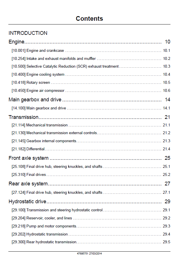 Official New Holland CR & CX Series Combine Service Manual | Part No. 47695751