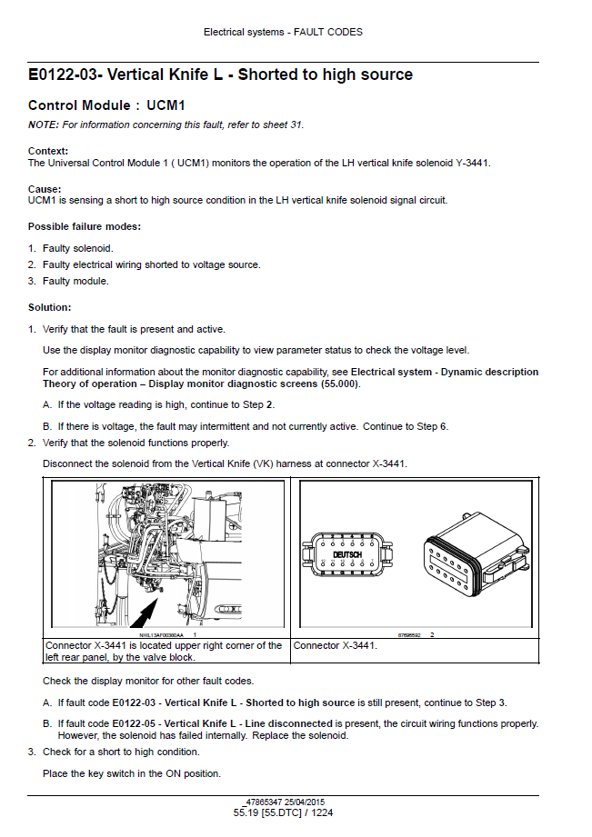 Official New Holland CR Series Tier 4B Combine Workshop Manual - 47878234