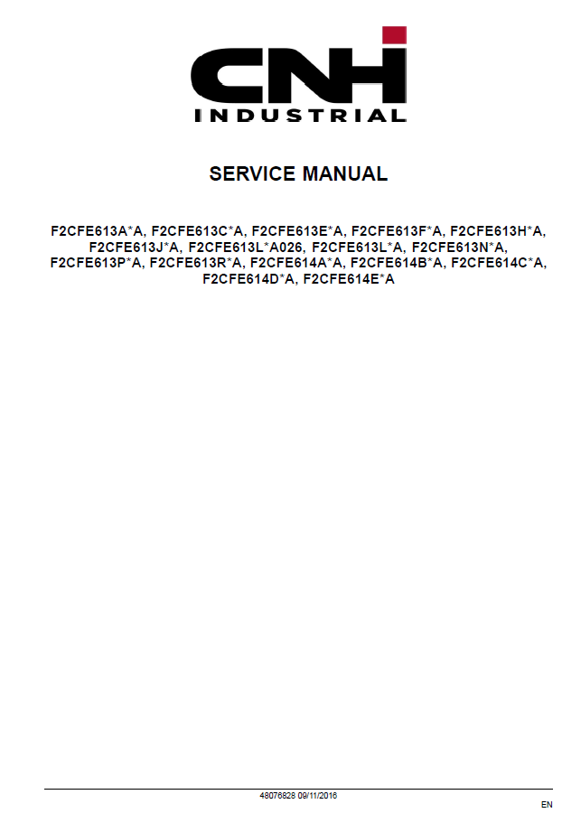 Official New Holland Cursor 9 Tier 4A / Stage IIIB Workshop Manual (48076828)