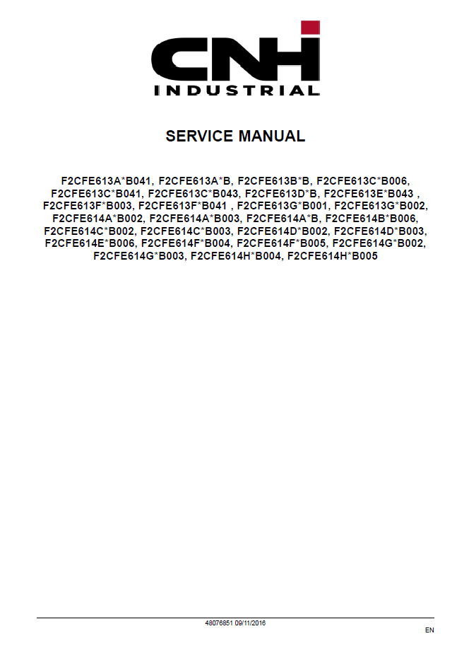 Official New Holland Cursor 9 Tier 4B / Stage IV Workshop Manual (48076851)