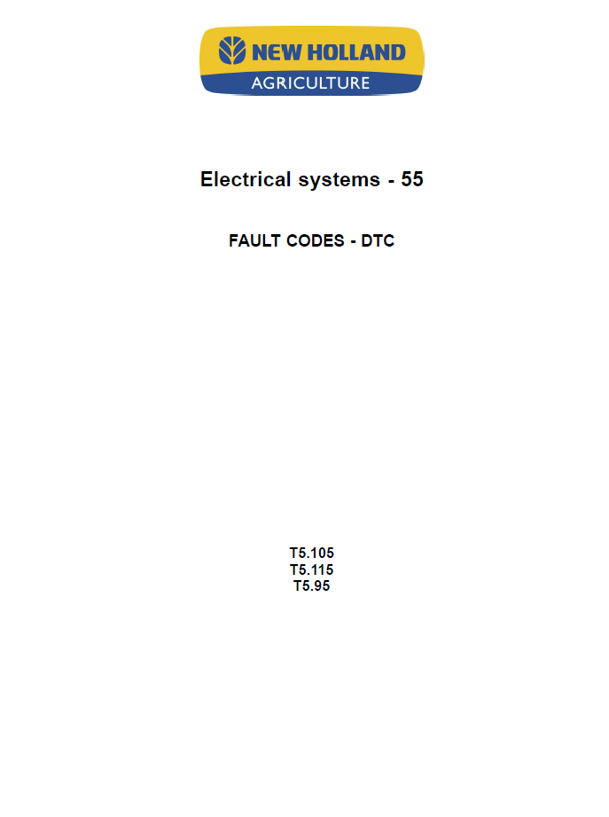 Official New Holland T5.95, T5.105, T5.115 Tractor Repair & Service Manual 47505946