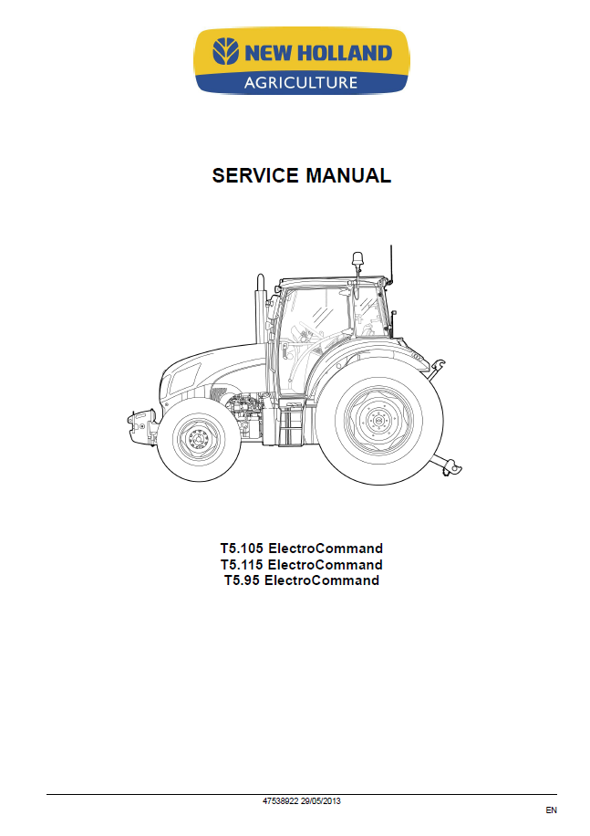 Official New Holland T5 Series Electro Command Tractor User Manual 47538922