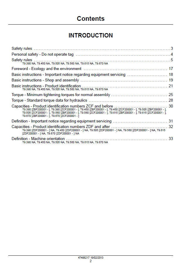 Official New Holland T9 Series Tier 4 Tractor Repair & Service Manual 47512821