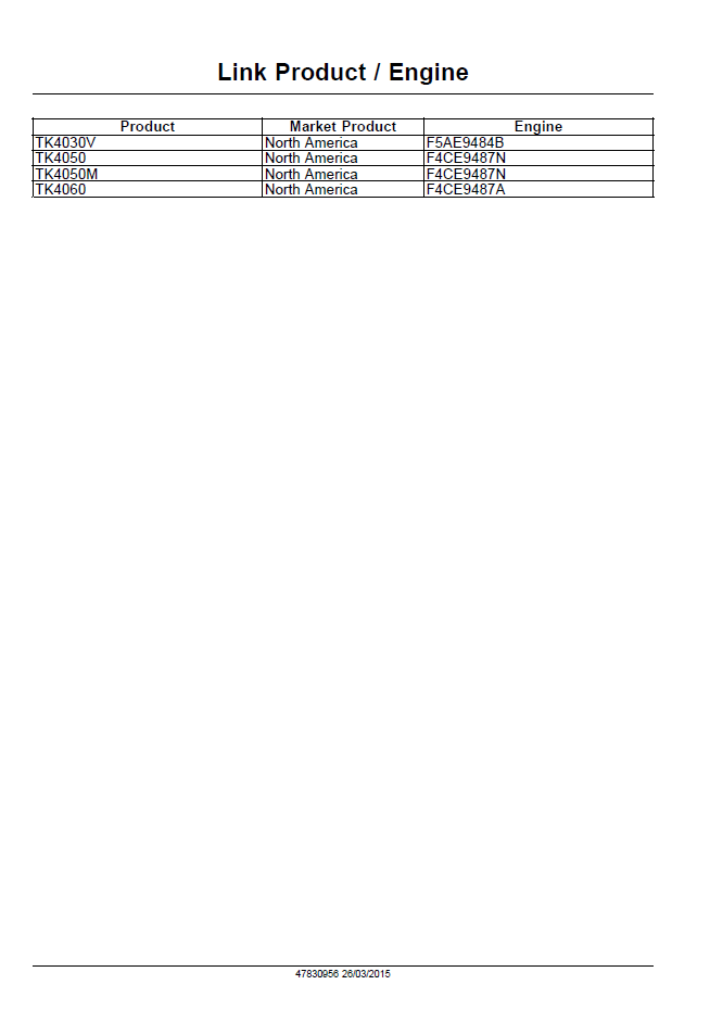 Official New Holland TK4030V, TK4050 & TK4060 Crawler Tractor Workshop Manual (47830956)