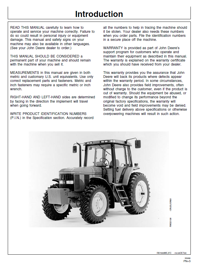 Official OMAR113565: John Deere 7200 & 7400 Operator Guide