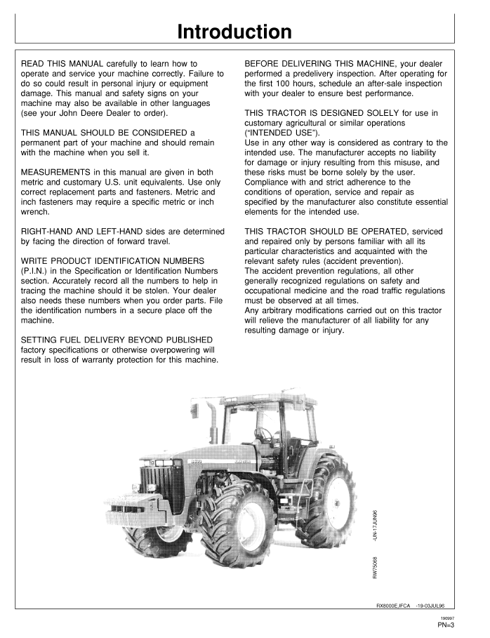 Official OMAR116936 John Deere 7720 7820 7920 Service Guide
