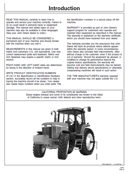 Official OMAR162168 John Deere 7610 7710 7810 User Guide