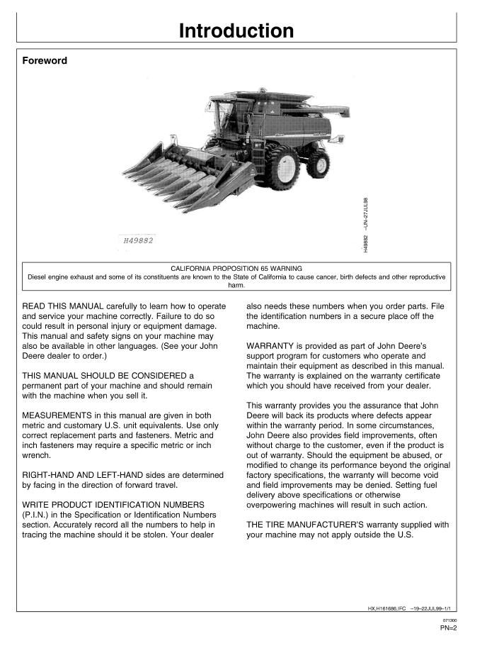 Official OMH175212 Manual: John Deere 9650 & 9750 STS Combine Guide