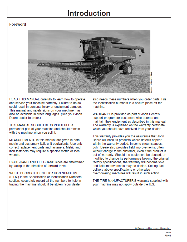 Official OMH226957 Manual: John Deere 9660 & 9760 STS Combine Guide