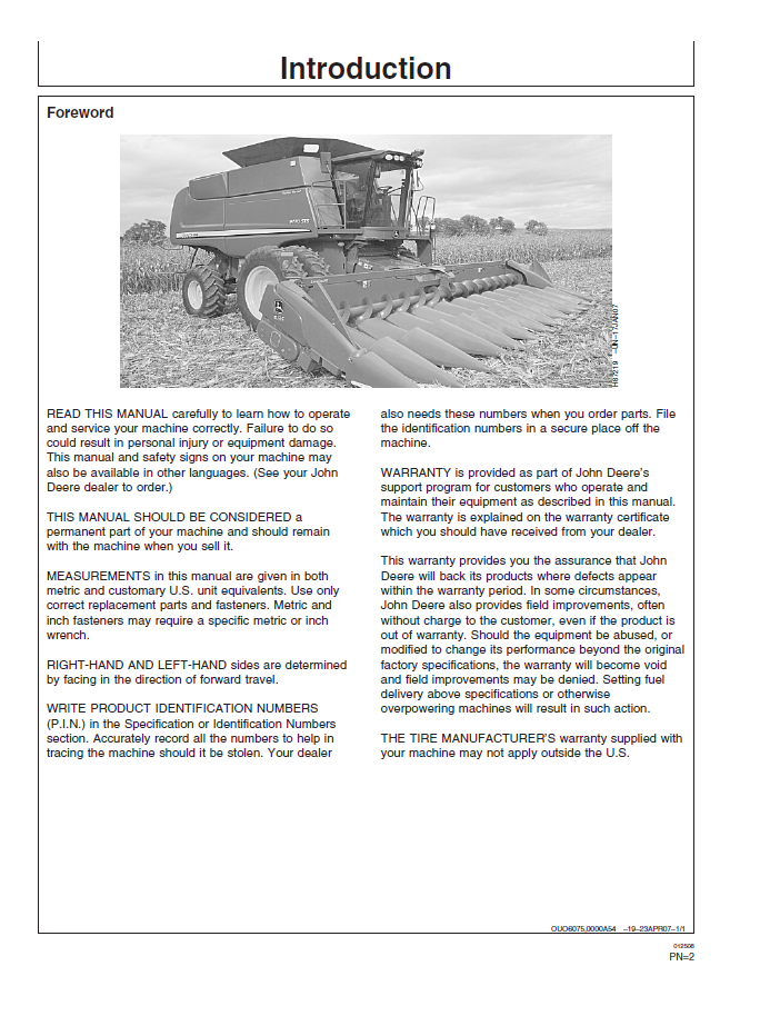 Official OMH229936 Manual: John Deere 9670 & 9770 STS Combine Guide
