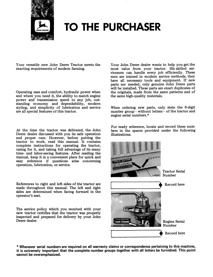 Official OML29116 Manual: John Deere 3130 Tractor User Guide