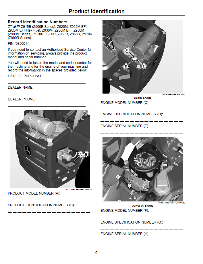 Official OMUC15069 John Deere ZTrak Z900 Pro Series Gas Manual PDF