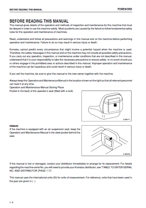 Official Operation & Maintenance Manual: Komatsu D39EX-22 & D39PX-22