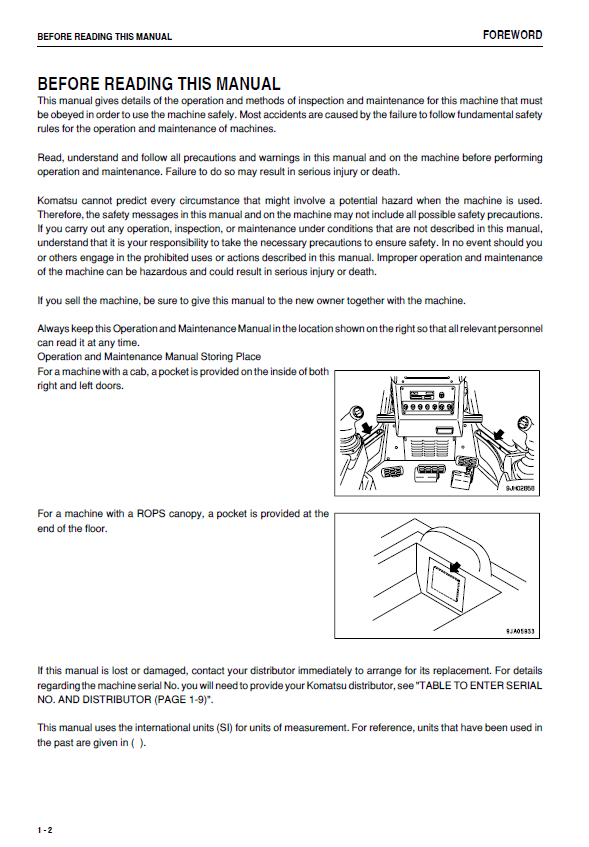 Official Operation & Maintenance Manual for Komatsu D65EX/PX/WX-15E0 Bulldozers