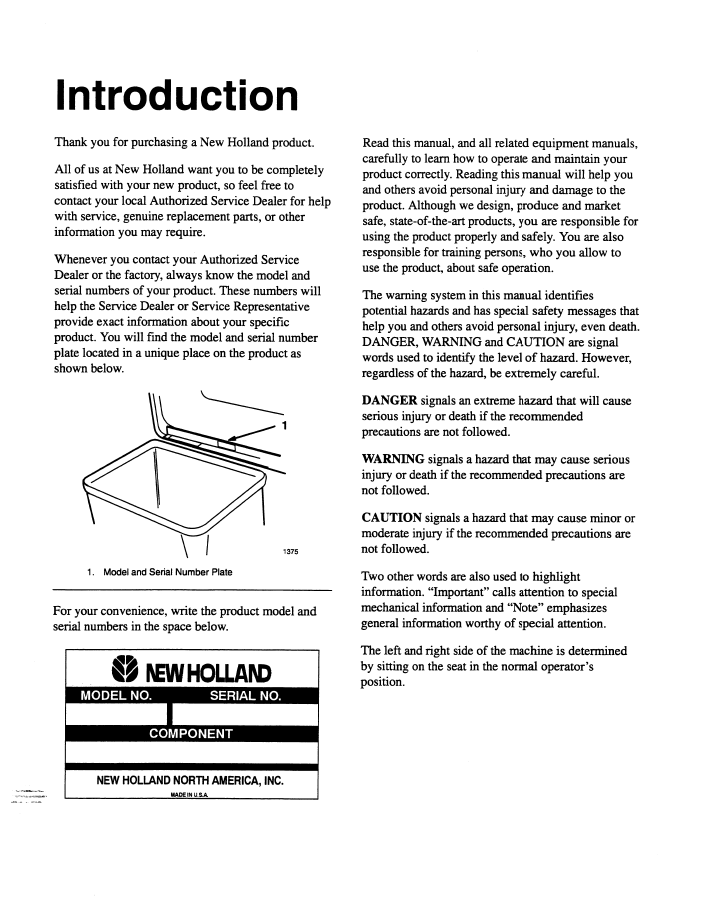 Official Operator Manual 42871810 for New Holland 44 Lawn & Garden Vac-Baggers