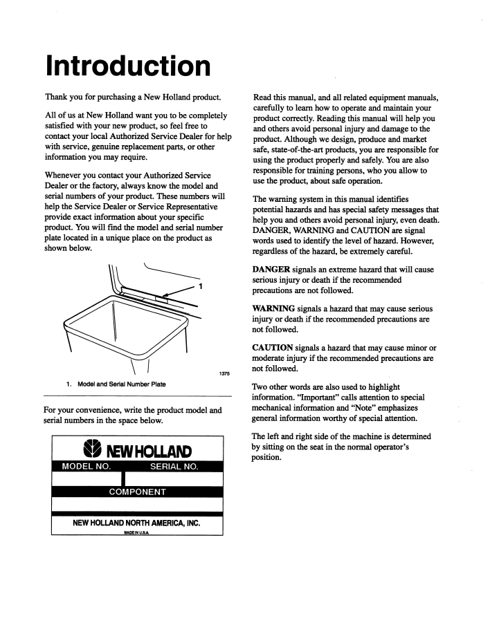 Official Operator Manual 42871820 for New Holland 48 Lawn & Garden Vac-Baggers