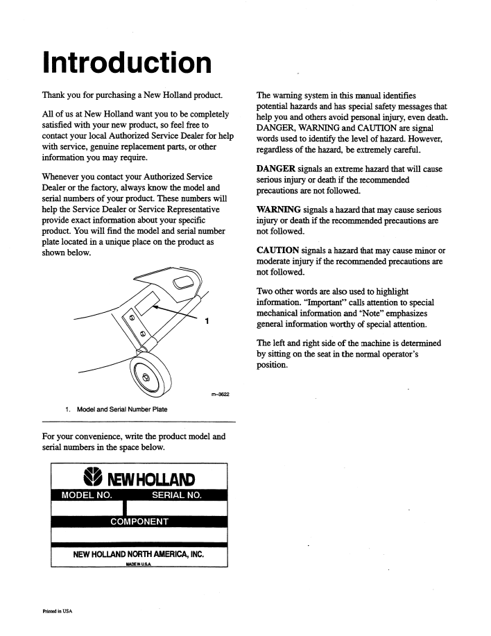 Official Operator Manual 42872000 for New Holland 42 Side Discharge Mowers