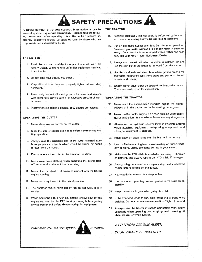 Official Operator Manual 42886011 for New Holland Ford SE3916A Series 939 Rotary Cutters