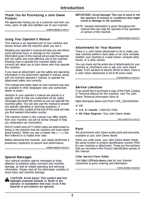 Official Operator Manual for John Deere Z900 Pro Series (OMUC18427)
