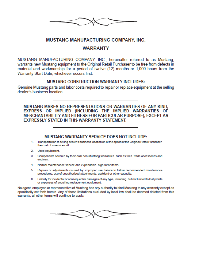Official Operator Manual for Mustang ML43 Wheel Loader (909891)