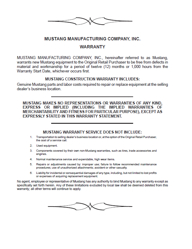 Official Operator Manual for Mustang ML52 Wheel Loader (909893)