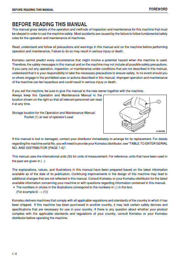 Official Operator and Maintenance Guide for Komatsu WA320PZ-6 Loader