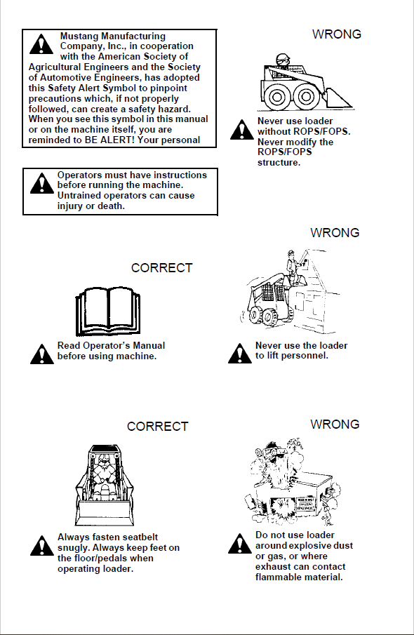 Official Operator's Manual for Mustang 2056 Skid-Steer Loader (917402)