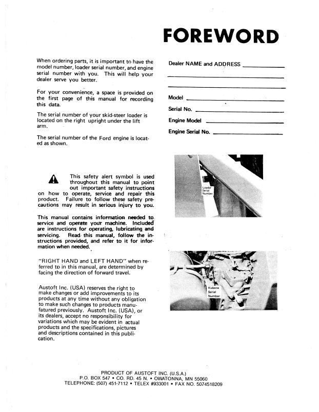 Official Operator's Manual for Mustang 442 Loader (000-17843)