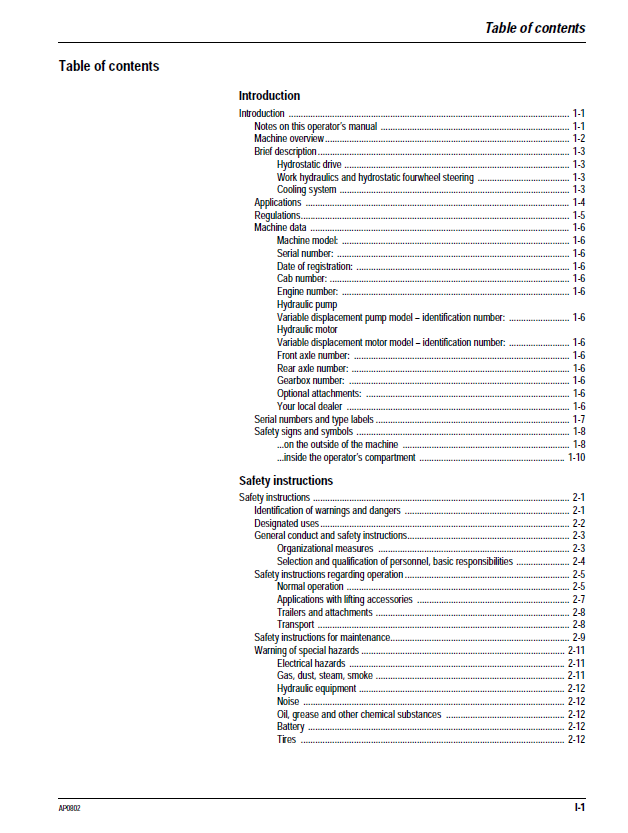 Official Operator's Manual for Mustang ML42 Wheel Loader (909889)