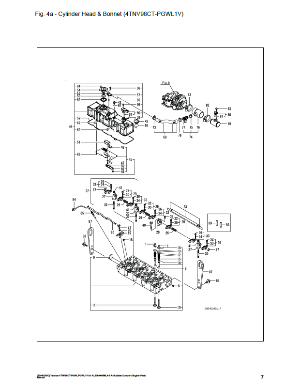 Official Parts Catalog PDF for Mustang AL650 and 608 Loaders (50940385)