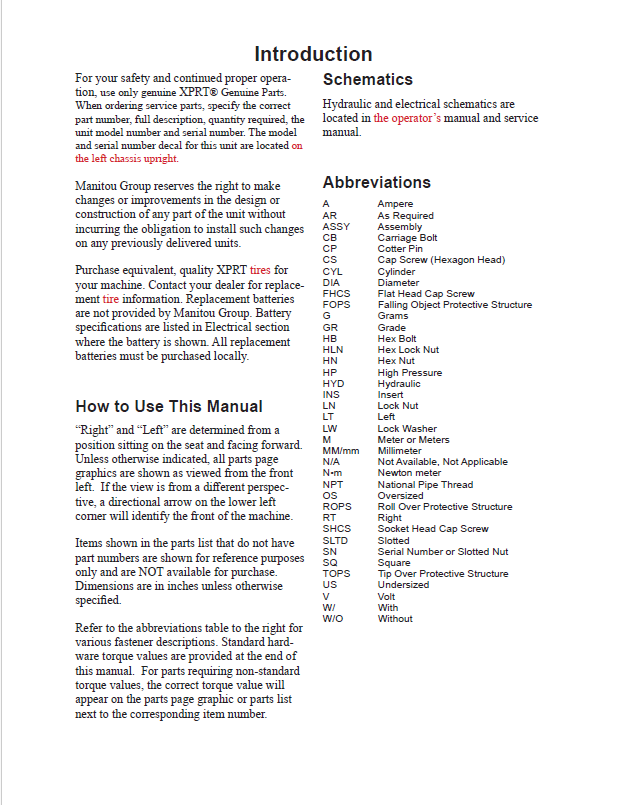 Official Parts Manual for Mustang 1500R NXT2 / EU Skid-Steer