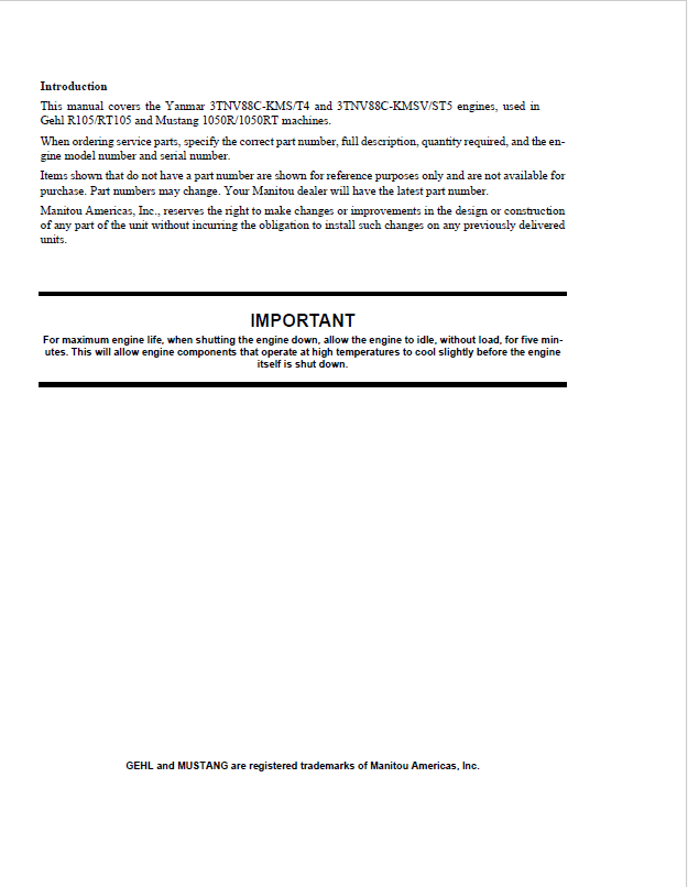 Official Parts Manual for Mustang 3TNV88C-KMS/T4 & ST5 Skid Steer