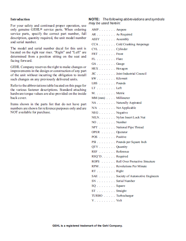 Official Parts Manual for Mustang CTL60, CTL70 & CTL80 Loaders (908307)