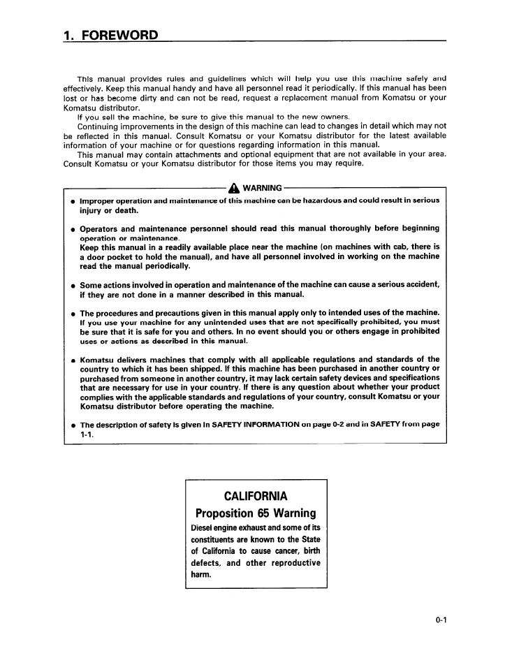 Official SEAD010500 Komatsu D85A/E/P-21 Crawler Dozer Operator Manual PDF