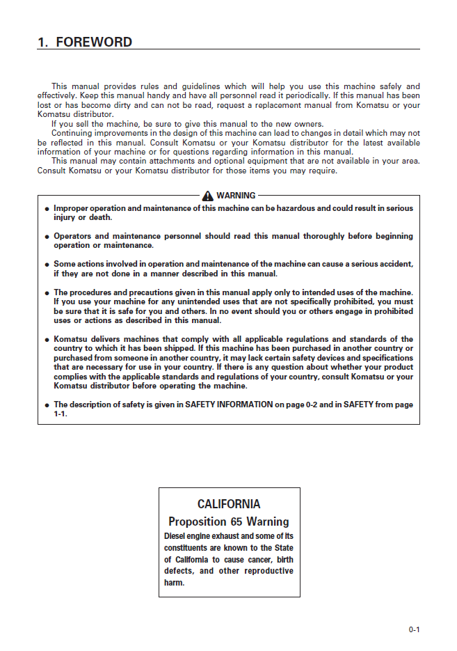 Official SEAD010700 Komatsu WA20-2 to WA50-3 Wheel Loader Operator Manual PDF