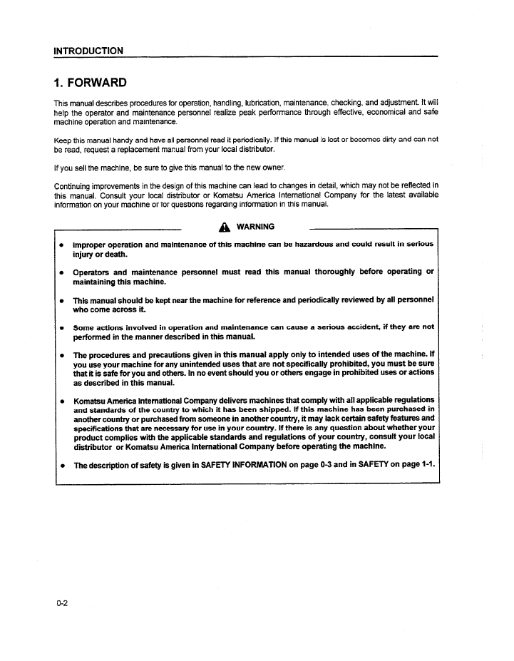 Official SEAD021500: Komatsu WA250-3 Wheel Loader Service & Operator Guide