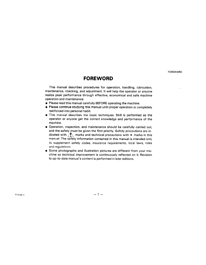 Official SEAD04230103: Komatsu WA350-1, WA400-1 & WA450-1 Loader Service & Operator Guide