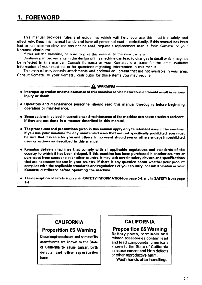 Official SEADW01900: Komatsu WD600-1H Wheel Dozer Service & Operator Guide