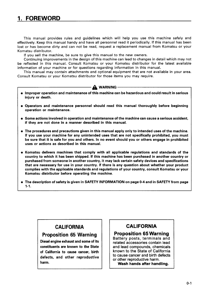 Official SEAM009502T: Komatsu PC40-7 Excavator Owner and Operator Manual