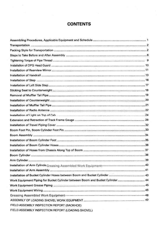 Official SEAWD02802 Komatsu PC600-6 & PC600LC-6 Excavator Assembly Guide