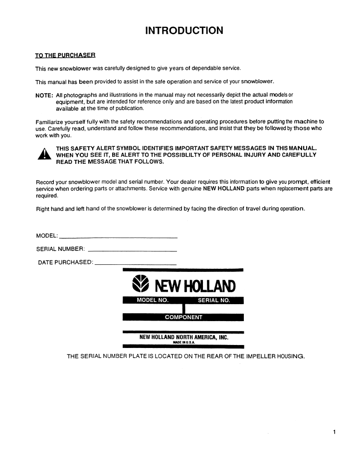 Official Service Manual 42871650 for New Holland Series 716B 48 Snowblower Attachments