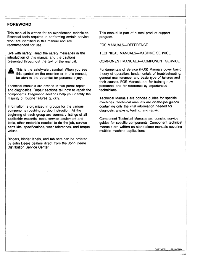 Official TM1323 Technical Manual for John Deere 690C and 693C Machines