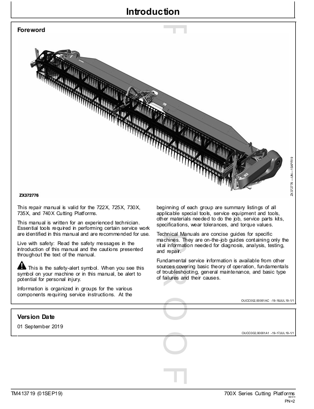 Official Technical Manual TM413719 for John Deere 722X-740X Platforms