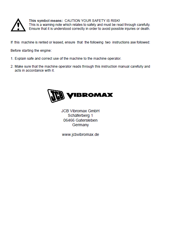 Official User Guide & Manual for JCB VMP 64 Vibrating Plate