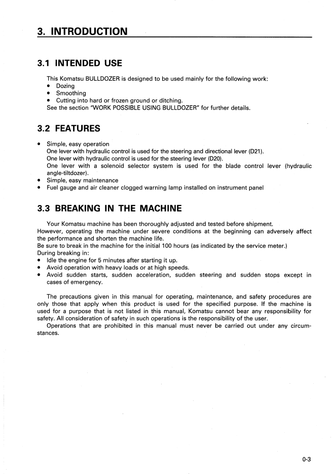 Operation and Maintenance Manual: Komatsu D20/D21 Crawler Dozer SEAM000902