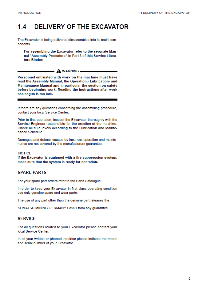 Operation and Maintenance Manual: Komatsu PC5500-6 Shovel OG_PC5500-6_15014