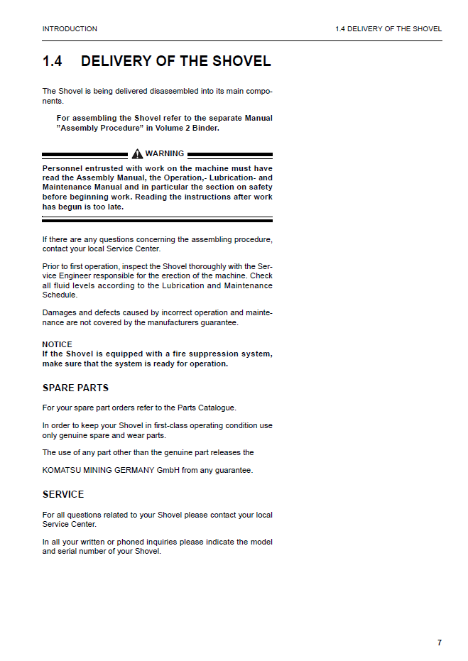 Operation and Maintenance Manual: Komatsu PC5500-6 Shovel OG_PC5500-6_15035