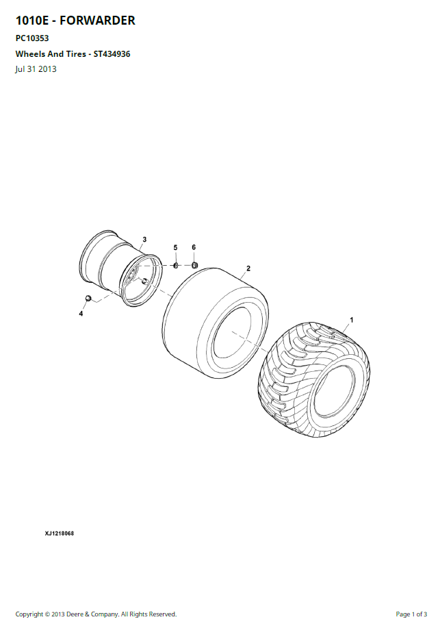 PC10353 John Deere 1010E Forwarder Parts Manual PDF Download